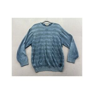 Tonino Lamborghini Mens XXL Blue Textured Knit Crewneck Sweater L404445-40